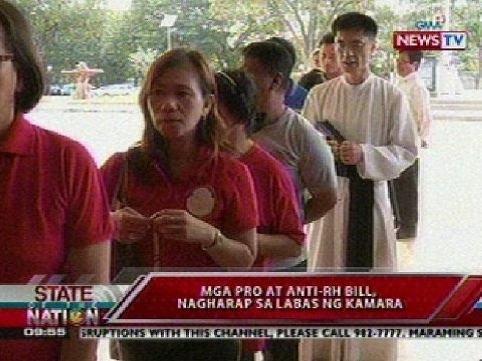 SONA: Mga pro at anti-RH Bill, nagharap sa   labas ng Kamara