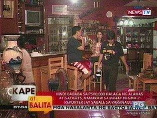KB: Hindi bababa sa P500,000 halaga ng alahas at gadgets. nanakaw sa bahay ni Jay Sabale
