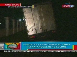 BP: 5 sugatan sa pagtagilid ng truck sa Camarines Sur
