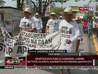 QRT: Grupo ng katutubo sa Casiguran, Aurora na tutol sa APECO, nagmartsa patungong QC