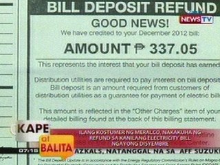 KB: Ilang kostumer ng Meralco, nakakuha ng refund sa kanilang electricity bill ngayong Disyembre