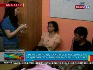 BP: 2 utak umano ng isang investment scam sa QC, sumuko sa Cebu City Police