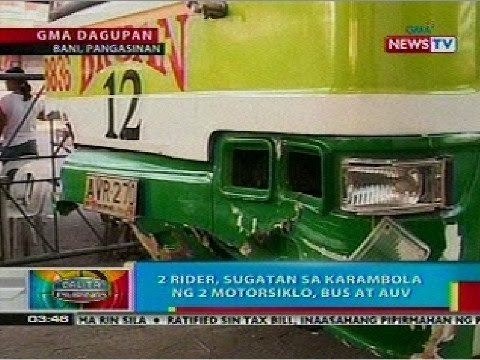 BP: 2 rider, sugatan sa karambola ng 4 na sasakyan sa Pangasinan