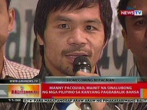 BT: Manny Pacquiao, mainit na sinalubong ng mga pilipino sa pagbabalik-bansa