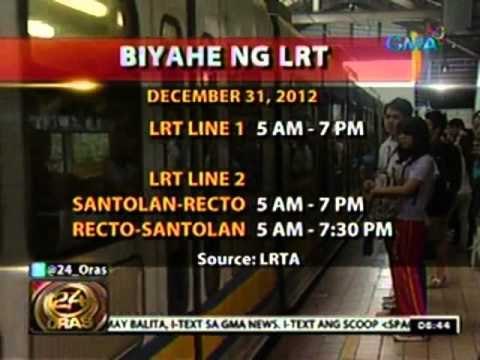 24 Oras: Operasyon ng LRT, iikilian sa bisperas ng Pasko at Bagong Taon