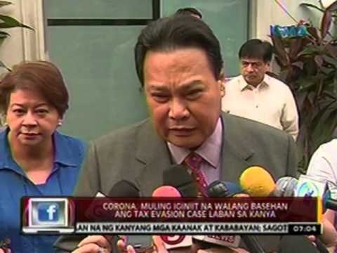 24 Oras: Corona, muling iginiit na walang basehan ang tax evasion case laban sa kanya