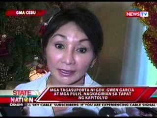 SONA: Mga taga-suporta ni Gov. Gwen Garcia at mga pulis, nagkagirian sa tapat ng kapitolyo