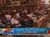 NTG: Bagong CBCP Pastoral letter tungkol sa RH Bill, binasa sa unang araw ng simbang gabi