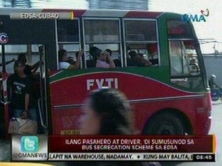 24 Oras: Ilang pasahero at driver, 'di   sumusunod sa bus segregation scheme sa EDSA