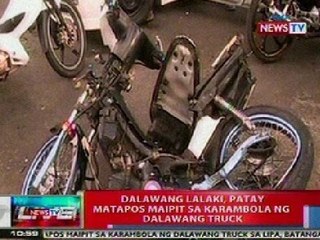 NTVL: 2 lalaki, patay matapos maipit sa karambola ng 2 truck sa Lipa, Batangas