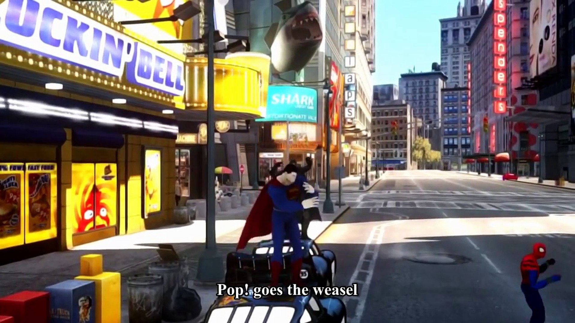Spiderman Kids Songs ♪ Pop goes the weasel ♪ Spider-Man, Batman & Superman