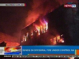 NTG: Sunog sa Divisoria, fire under control na