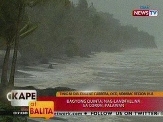 KB: Bagyong Quinta, nag-landfall na sa Coron, Palawan