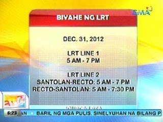 UB: Alamin ang LRT, MRT and bank schedule ngayong bisperas ng bagong taon