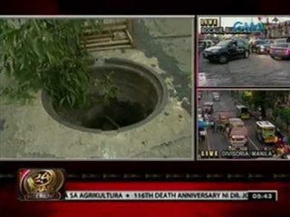 24 Oras: Bukas na manhole, may harang nang kahoy at mga sanga ng puno