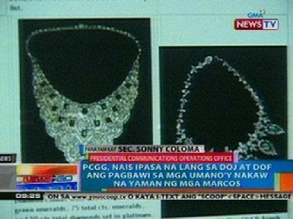 PCGG, nais ipasa na lang sa DOJ at DOF ang pagbawi sa mga umano'y nakaw ng yaman ng mga Marcos