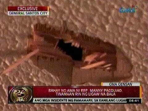 24 Oras: Bahay ng ama ni Rep. Manny Pacquiao, tinamaan rin ng ligaw na bala