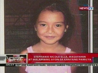 QRT: Stephanie Nicole Ella, masayahin at malambing ayon sa kanyang pamilya