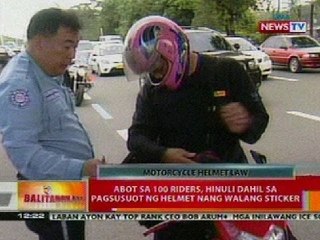 BT: Abot sa 100 riders, hinuli dahil sa pagsusuot ng helmet nang walang sticker