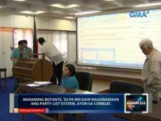 Saksi: Posisyon ng mga party-list group sa balota para sa May 2013 elections, idinaan sa raffle