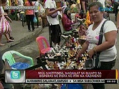 24Oras: Mga nagtitinda, nagkalat sa Quiapo sa bisperas ng Pista ng Itim na Nazareno