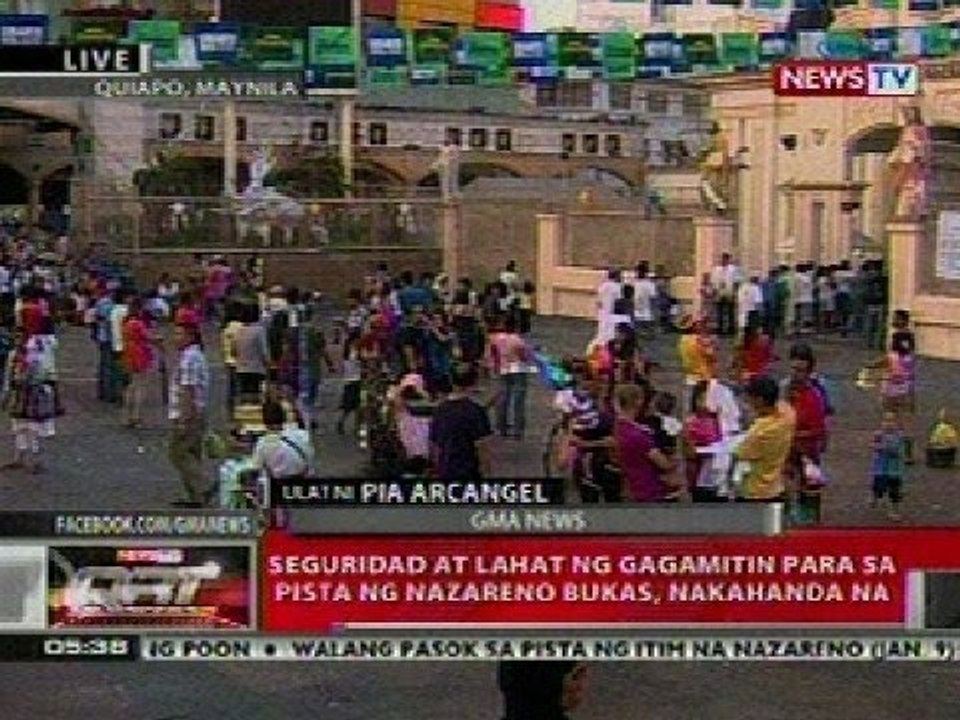 QRT: Seguridad at lahat ng gagamitin para sa pista ng Nazareno bukas, nakahanda na