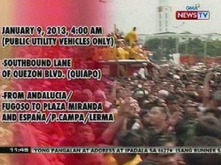 BT:  Traffic route scheme para sa Pista ng Nazareno bukas