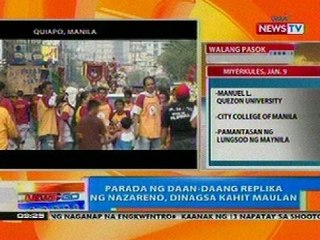NTG: Parada ng daan-daang replika ng Nazareno, dinagsa kahit maulan
