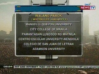 NTG: Class suspension bukas dahil sa Pista ng Itim na Nazareno