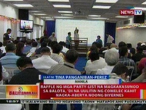 BT: Raffle ng party-list na magkakasunod sa balota, di na uulitin ng Comelec