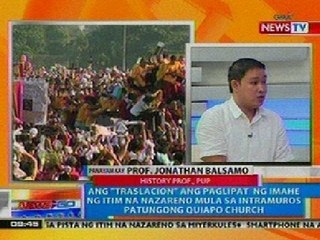 NTG: Ang 'Traslacion' ang paglipat ng imahe ng Itim na Nazareno patungong Quiapo Church