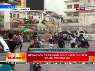 BT: Putik at duming iniwan ng mga deboto sa paligid ng Quiapo church, binomba ng tubig