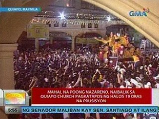 UB: Mahal na Poong Nazareno, naibalik sa Quiapo Church pagkatapos ng halos 19 oras
