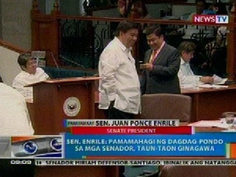 NTG: Sen. Enrile: Pamamahagi ng dagdag-pondo sa mga senador, taun-taon ginagawa