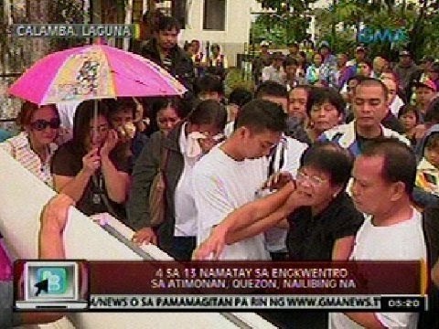 24 Oras: 4 sa 13 namatay sa engkwentro sa Atimonan, Quezon, nailibing na