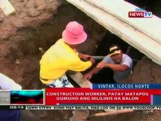 NTL: Construction worker, patay matapos gumuho ang nililinis na balon