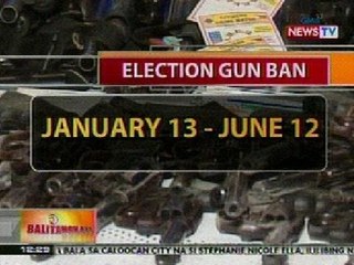 BT: Gun ban, ipatutupad na sa pagsisimula ng election period mamayang hatinggabi