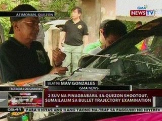 QRT: 2 SUV na pinagbabaril sa Quezon, sumailalim sa bullet trajectory examination