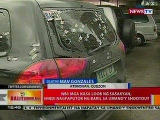 BT: NBI: Mga nasa loob ng sasakyan, hindi nagpaputok ng baril sa shootout sa Quezon