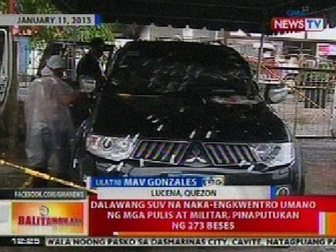BT: 2 SUV na naka-engkwentro umano ng mga pulis at militar, pinaputukan ng 273 beses