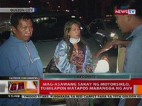 BT: Mag-asawang sakay ng motorsiklo sa QC, tumilapon nang mabangga ng AUV