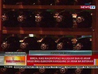 BT: MMDA, nais magpatupad ng liquor ban 45 araw bago mag-eleksyon hanggang sa araw ng botohan