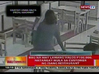BT: Bag na may lamang halos P100k, natangay sa customer ng isang restaurant sa Cavite