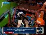 Saksi: Exclusive: Truck driver, naipit matapos sumalpok sa sinusundang bus sa SLEX