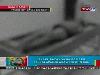 BP: Lalaki sa Davao del Norte, patay sa pamamaril sa ikalawanag araw ng gun ban