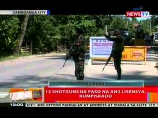 BT: 13 shotguns na paso na ang lisensya, kumpiskado