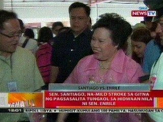 BT: Sen. Santiago, na-mild stroke sa gitna ng pagsasalita tungkol sa hidwaan nila ni Sen. Enrile