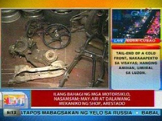 UB; Ilang bahagi ng mga motorsiklo, nasamsam sa isang autoshop sa Tondo, Maynila