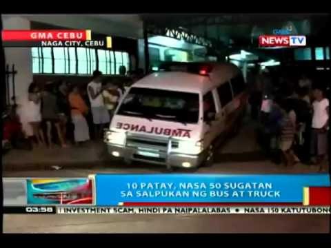 BP: 10 patay, mahigit 50 sugatan sa salpukan ng truck at bus sa Naga City, Cebu