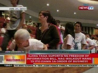 BT: Ilang taga-suporta ng FOI Bill, nag-walkout nang di ito isama sa Order of Business